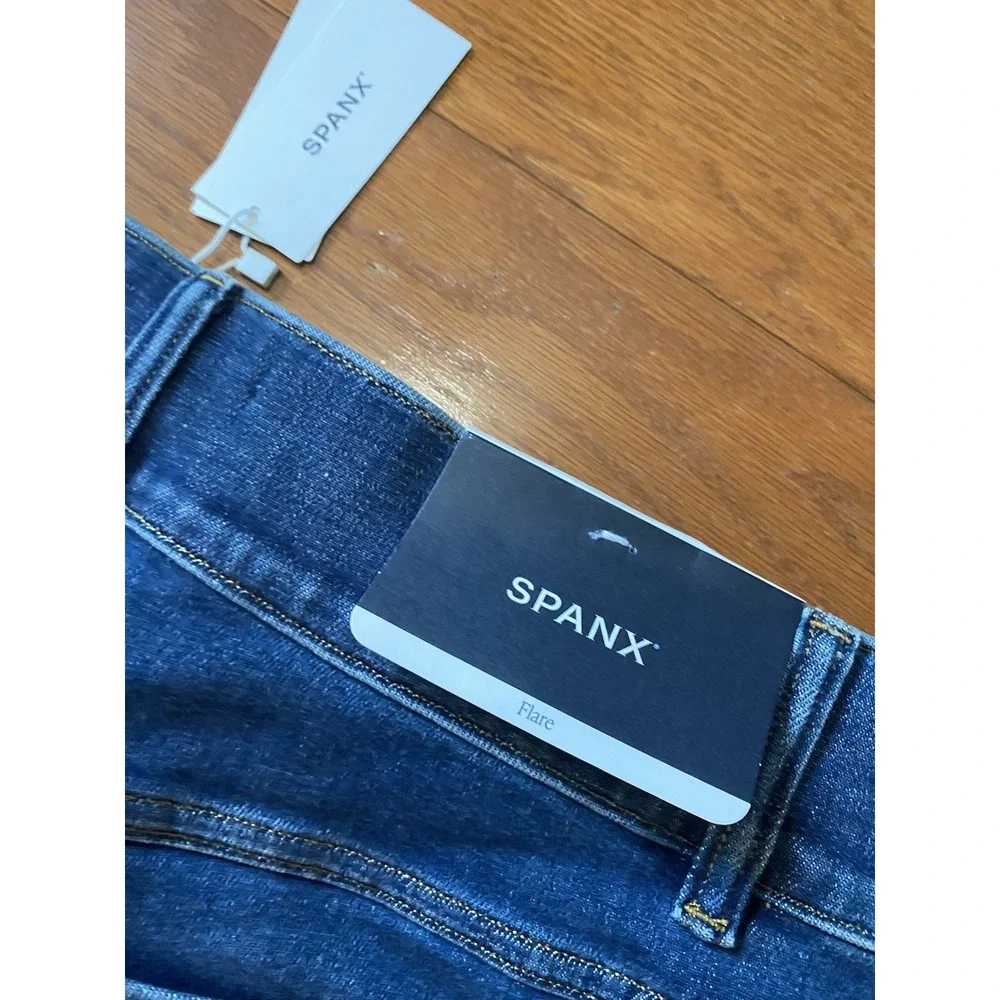 Spanx Denim Flare Auth Blue Jean's Womens Size 1X XL Pull On New! NWT 21164R